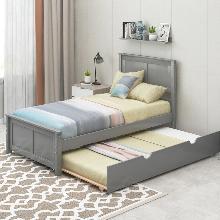 Queen size platform on sale bed with trundle